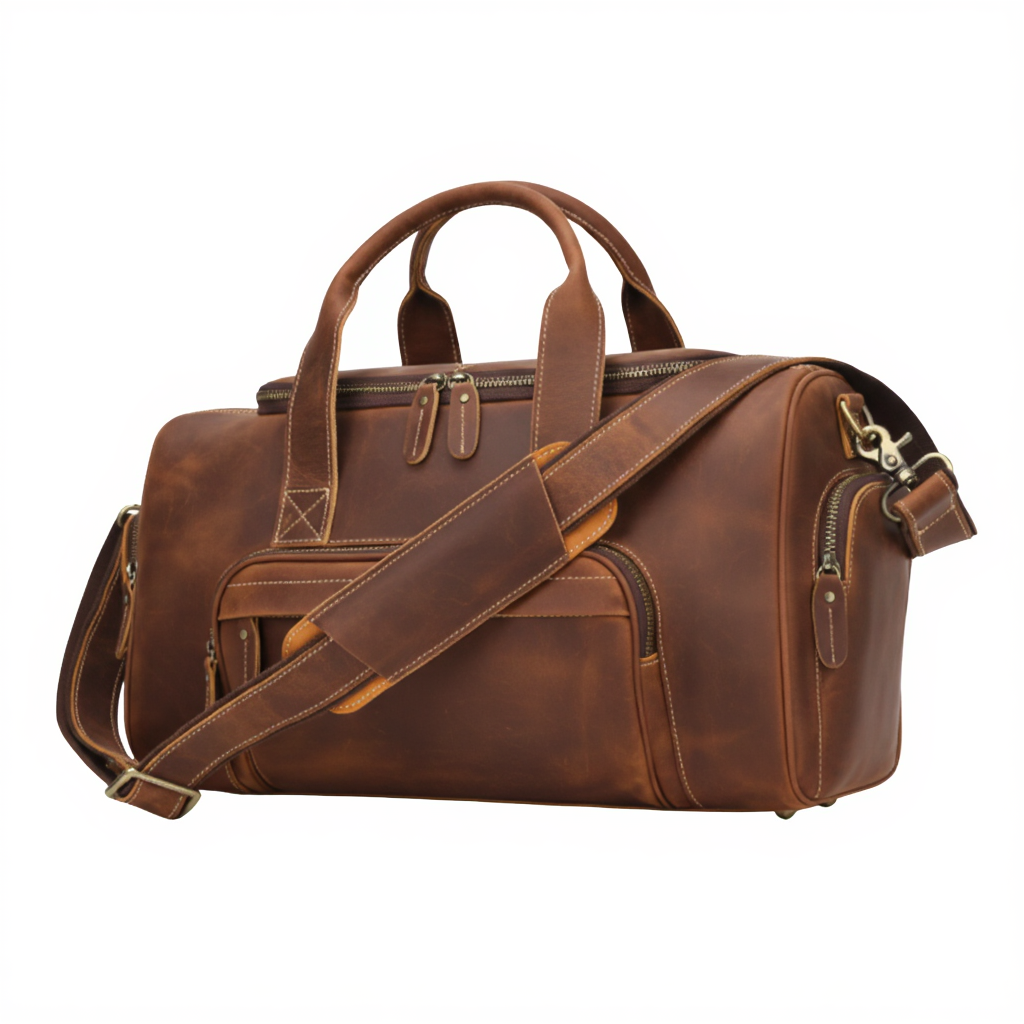 sac-de-voyage-cabine-cuir-homme-femme-19l-compact-marron-clair