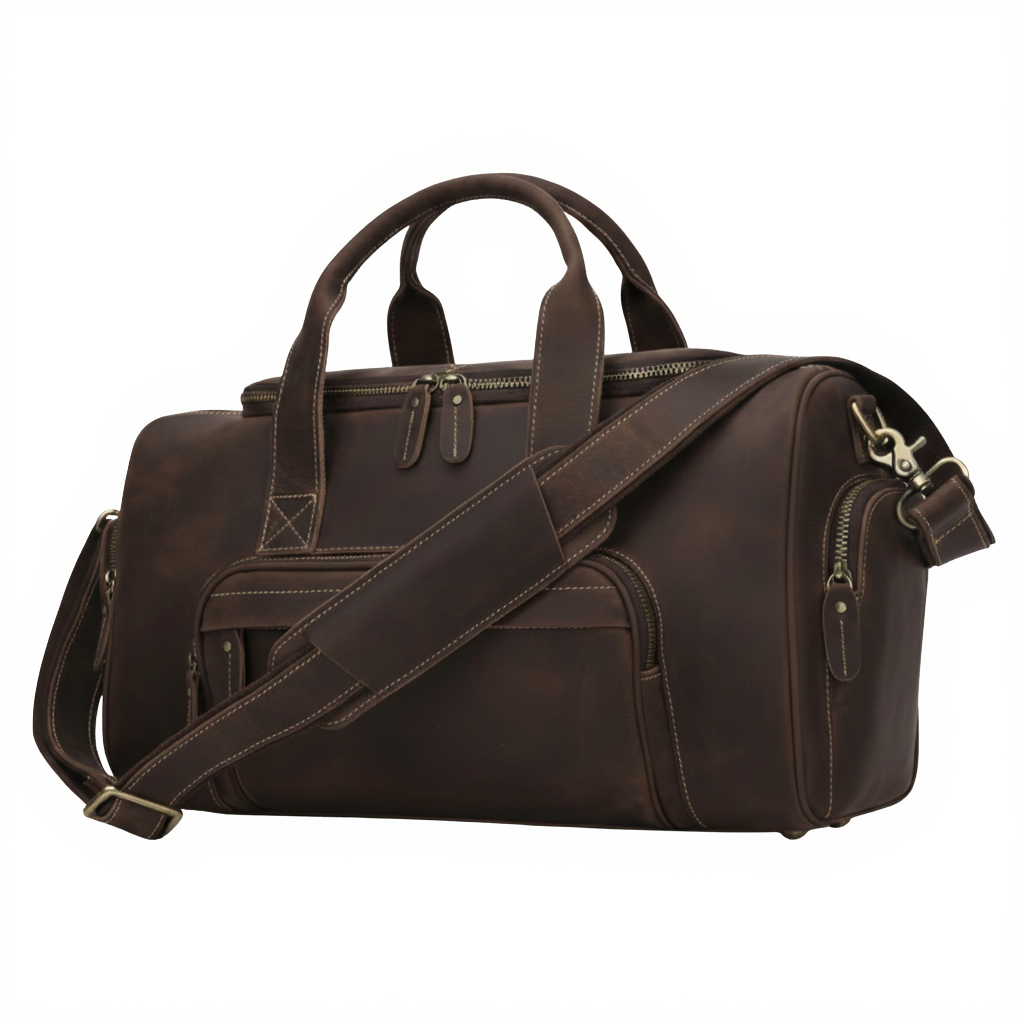 sac-de-voyage-cabine-cuir-homme-femme-19l-compact-marron-fonce