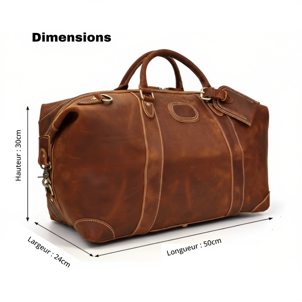 sac-de-voyage-cabine-cuir-vieilli-homme-femme-36l-marron-dimensions