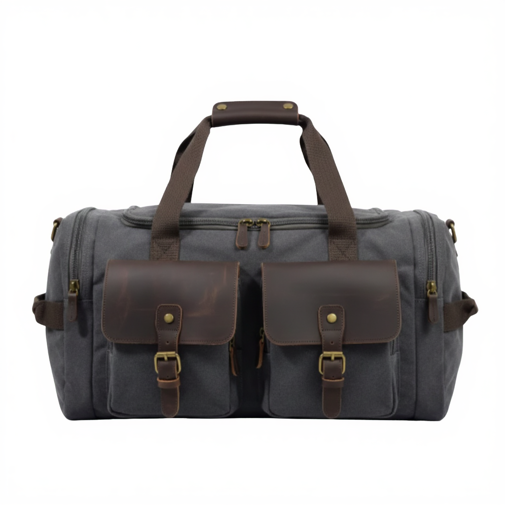 sac-de-voyage-cabine-homme-en-toile-et-cuir-36l-avec-ordi-gris