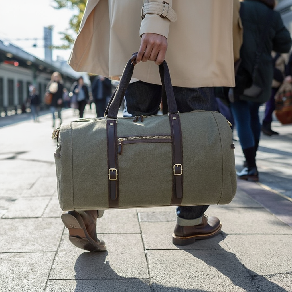 Sac de Voyage Homme en Toile 41L - Format Cylindrique