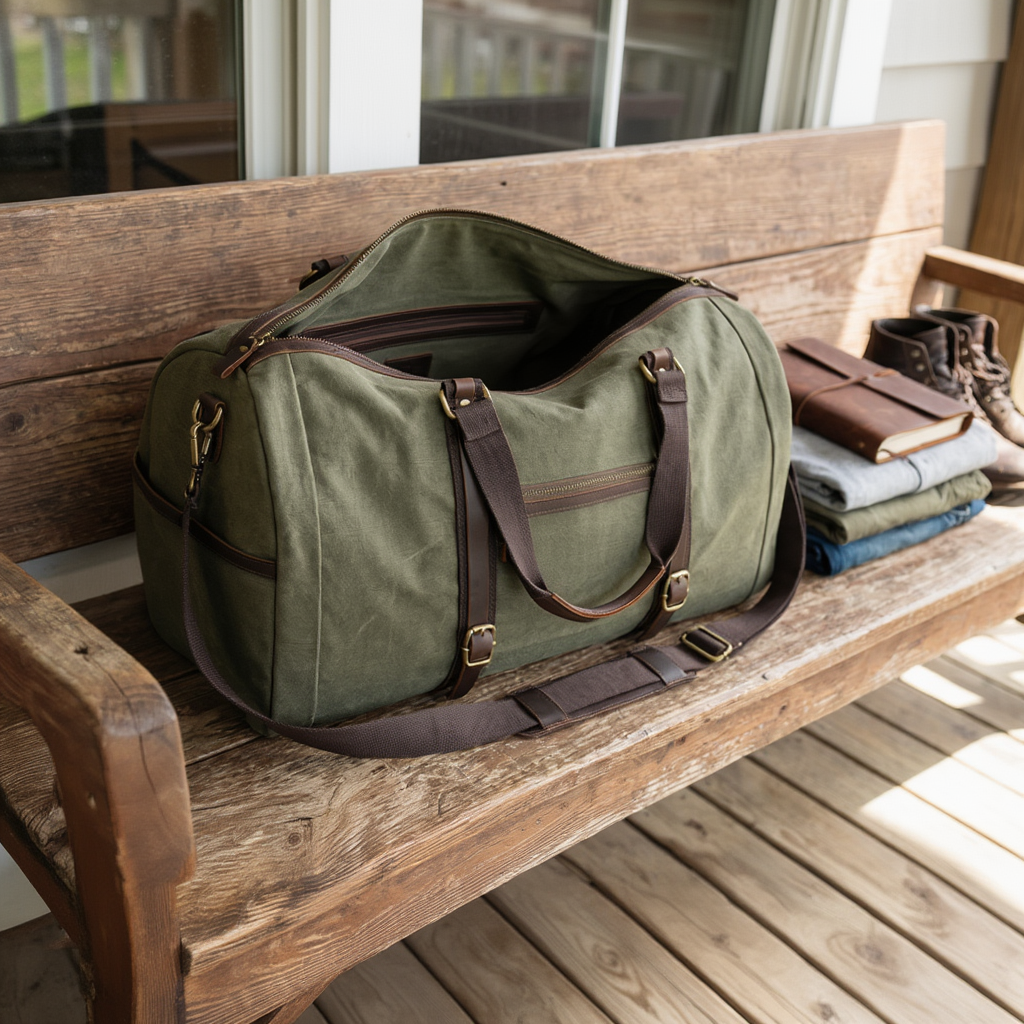 Sac de Voyage Homme en Toile 41L - Format Cylindrique