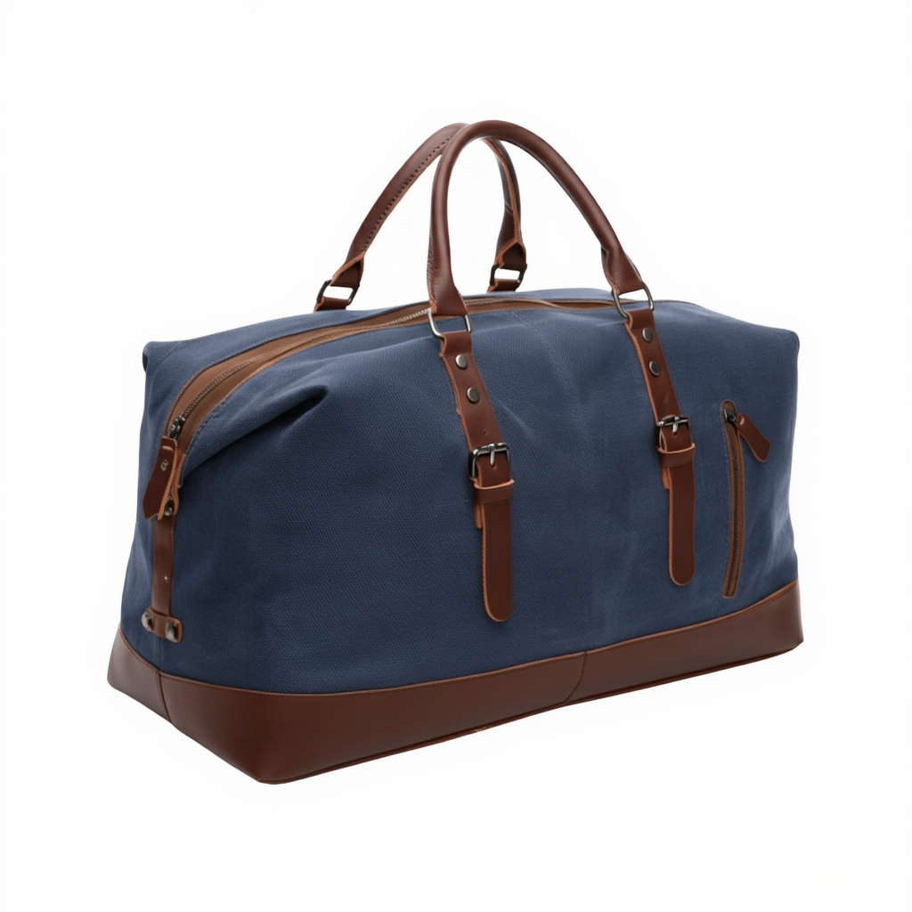sac-de-voyage-femme-en-toile-43l-format-cabine-54cm-bleu-fonce