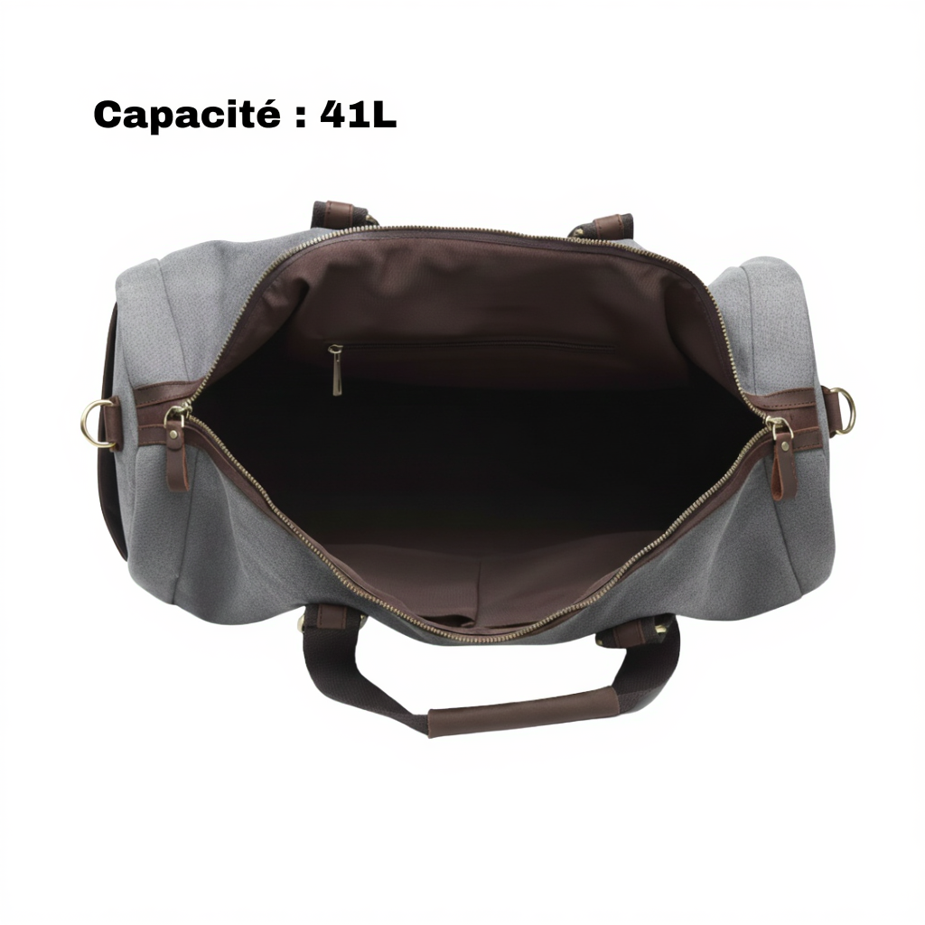sac-de-voyage-homme-en-toile-41l-format-cylindrique-gris-clair-volume-du-sac