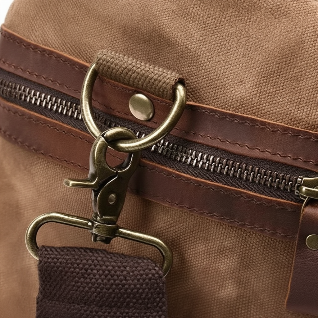 sac-de-voyage-homme-toile-ciree-cuir-43l-style-vintage-marron-zoom-sur-la-boucle
