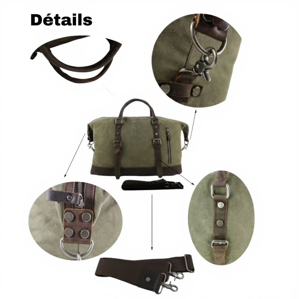 sac-de-voyage-homme-toile-militaire-cuir-31l-cabine-vert-kaki-details