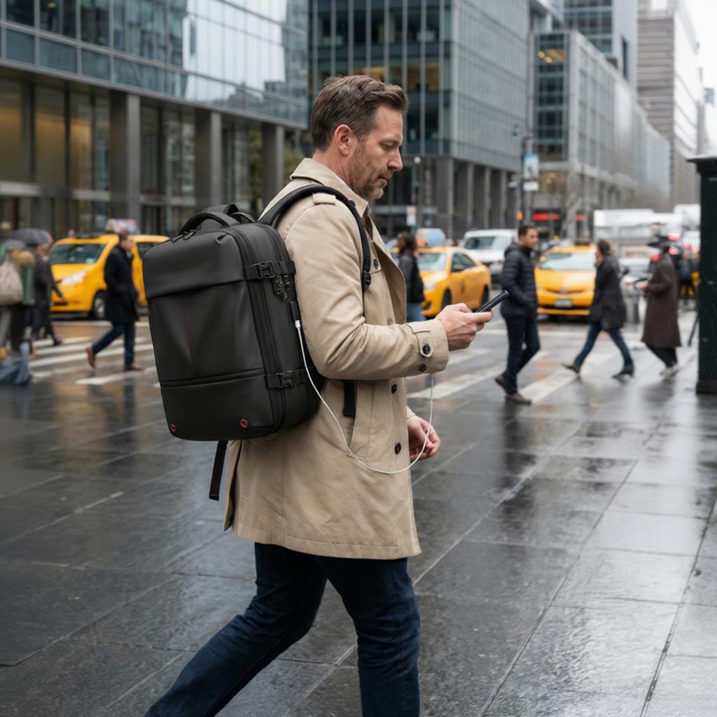 Sac à Dos Voyage Business 17.3" - Imperméable & Port USB