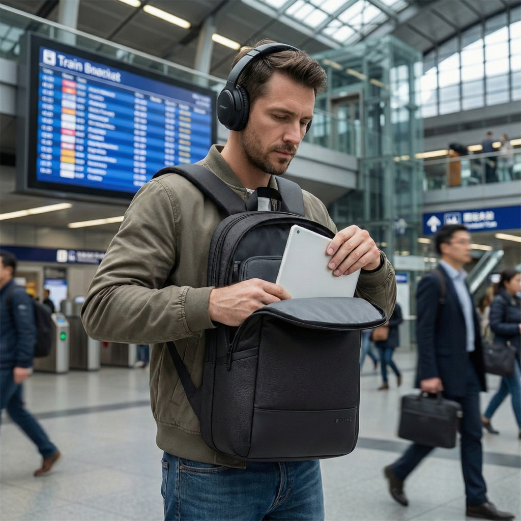 Sac à Dos Voyage imperméable - Housse de Pluie & Compartiment PC