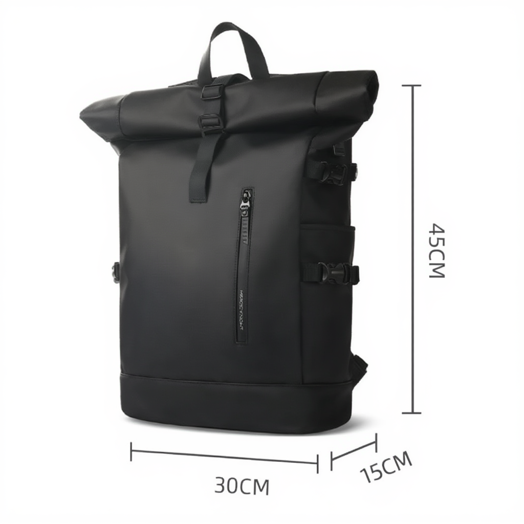 Sac à Dos Voyage Roll Top Extensible - Imperméable & Port USB