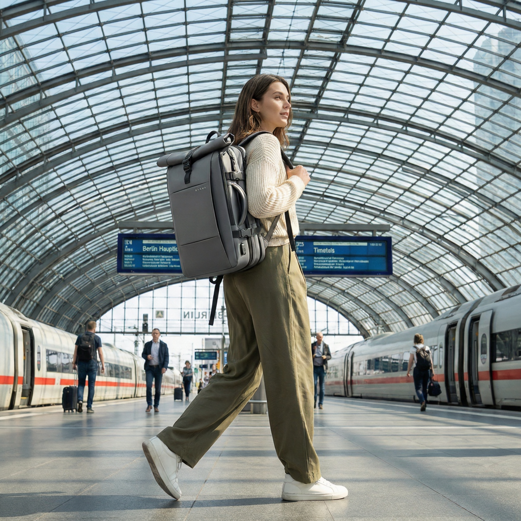 Sac à Dos Voyage Roll Top Extensible - Imperméable & Port USB