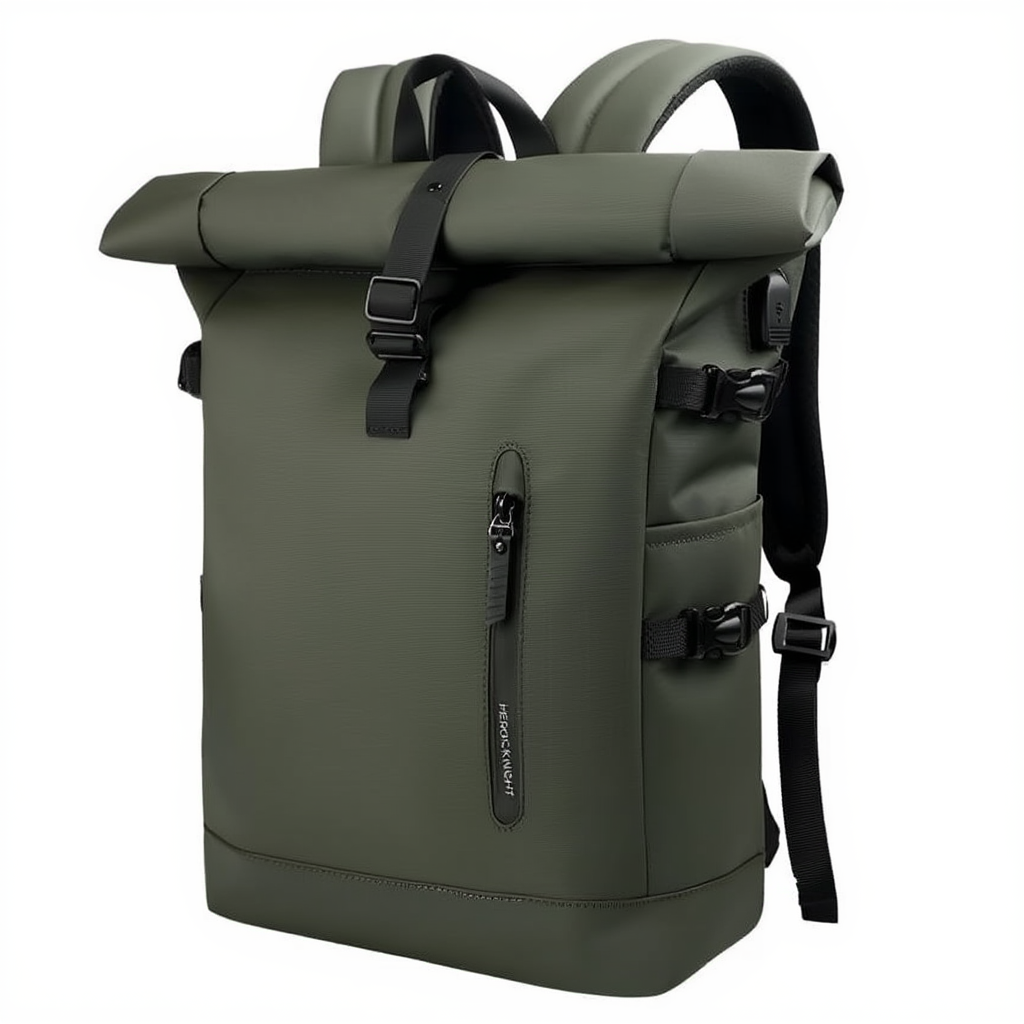Sac à Dos Voyage Roll Top Extensible - Imperméable & Port USB
